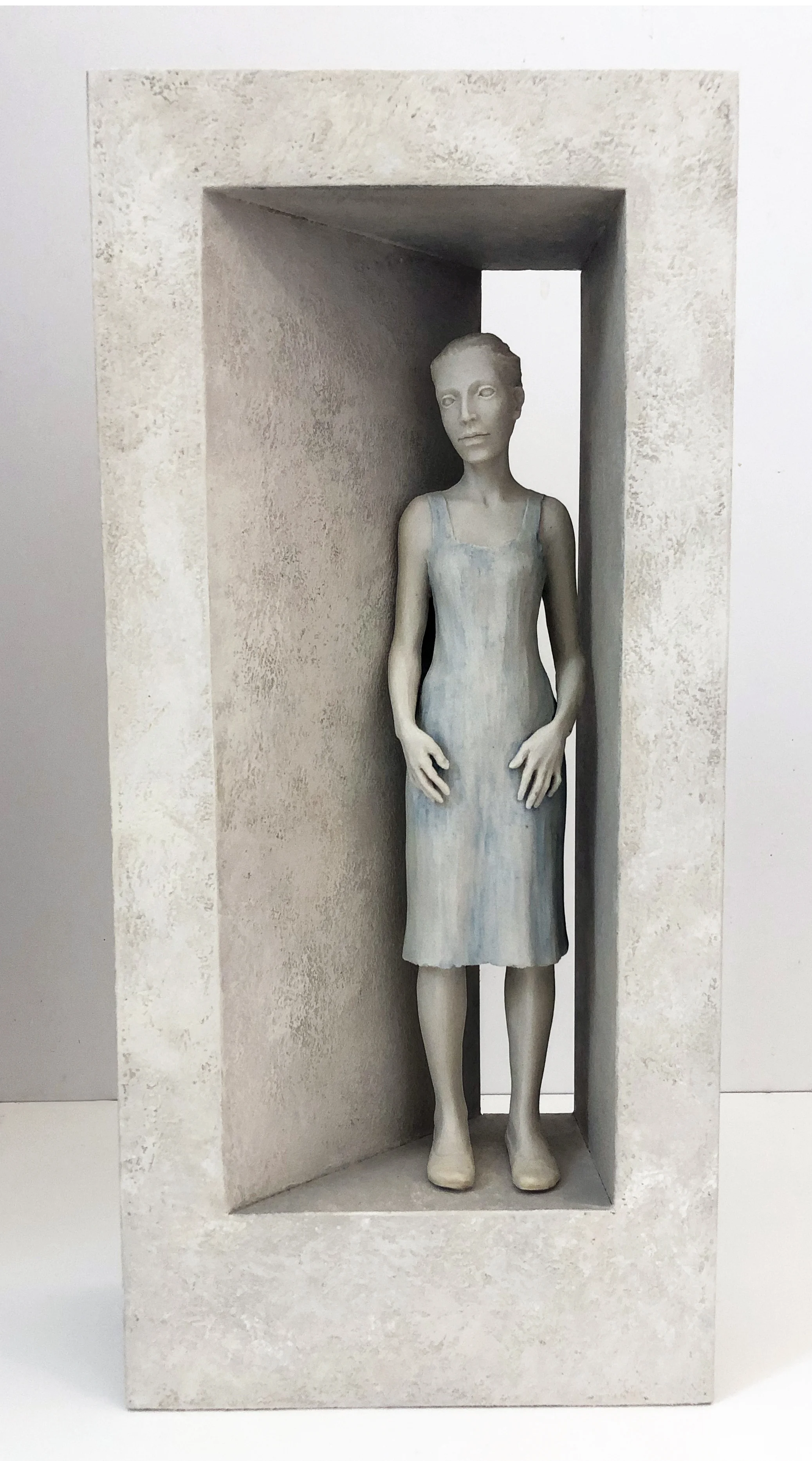 Enclosure, Angled to Right Side, Blue Dress