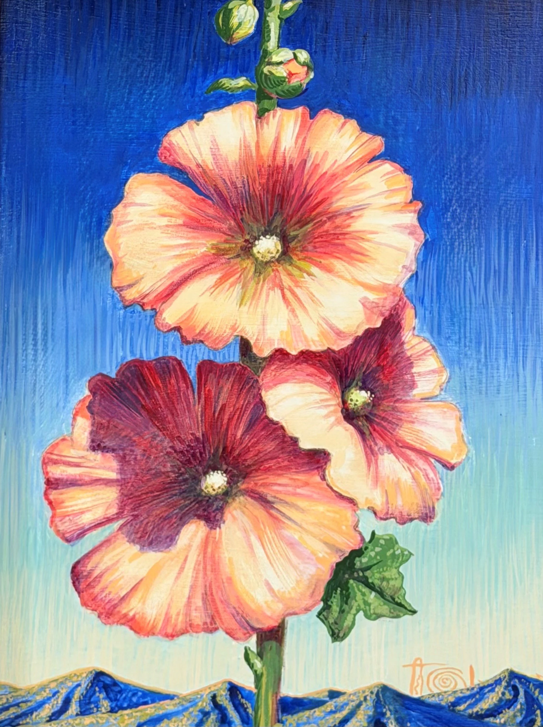 July Hollyhocks