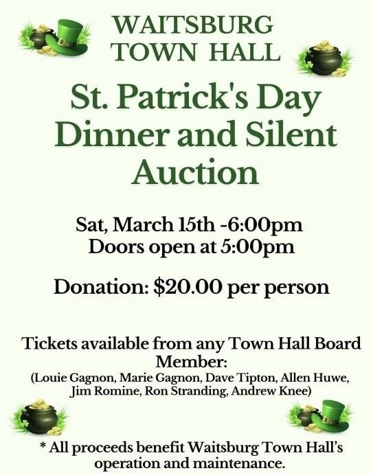 St. Patricks Day Dinner @ Town Hall