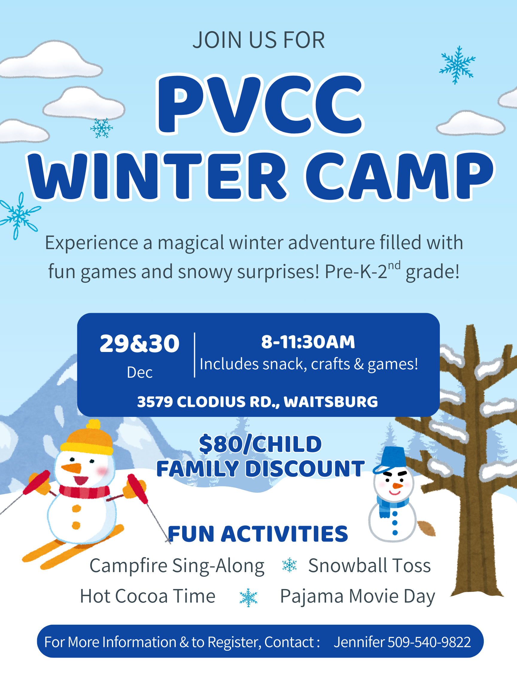 Palouse Valley Community Center Winter Camp 