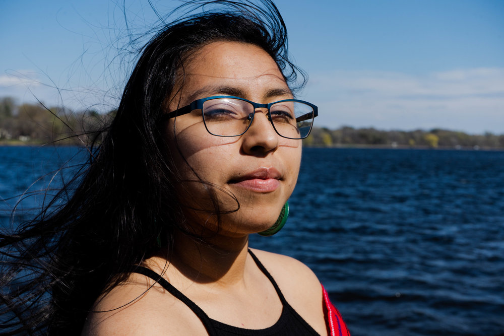 Reyna Day stands by Lake Phalen for a portrait. 