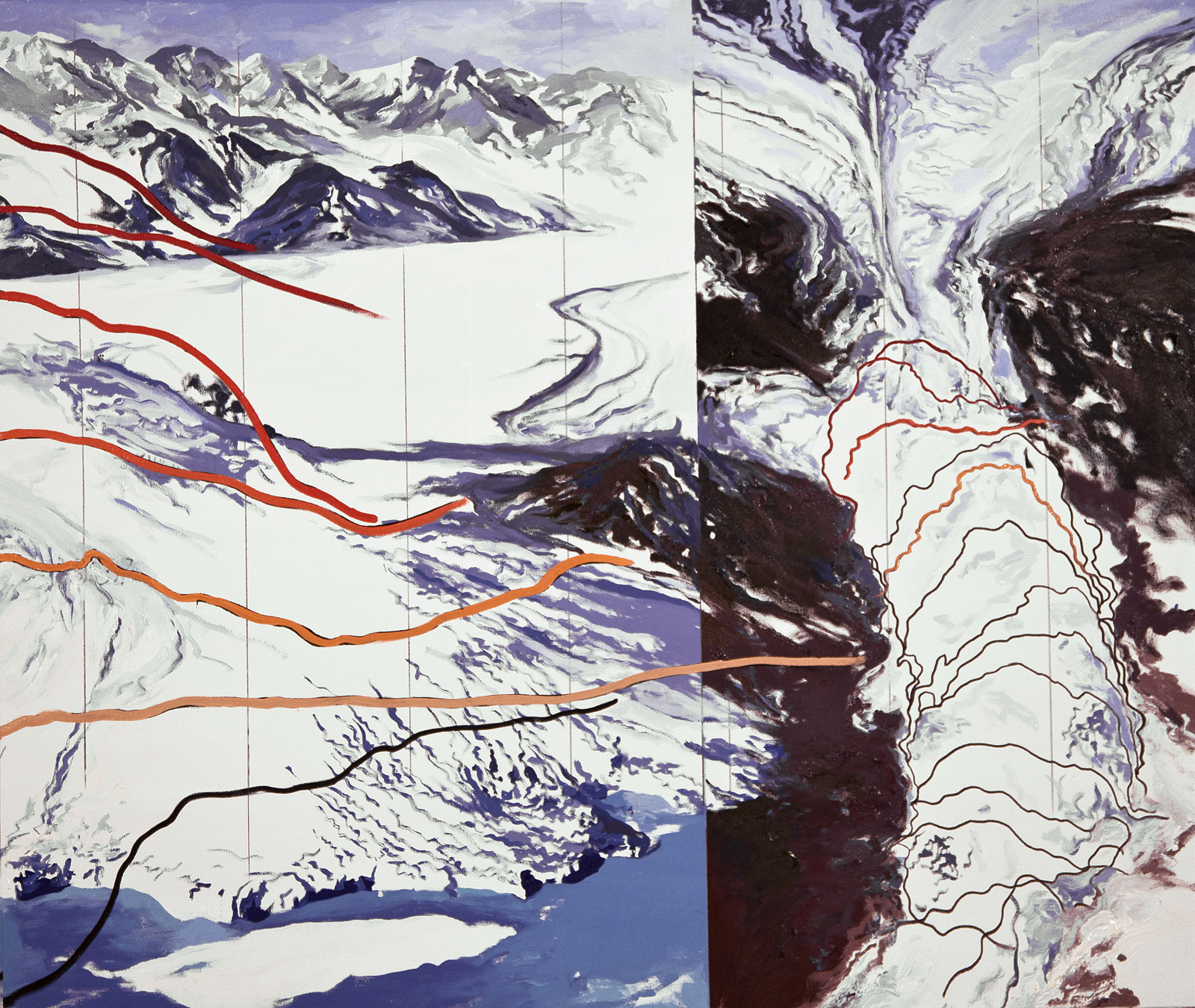 Columbia Glacier Lines of Recession 1980-2005