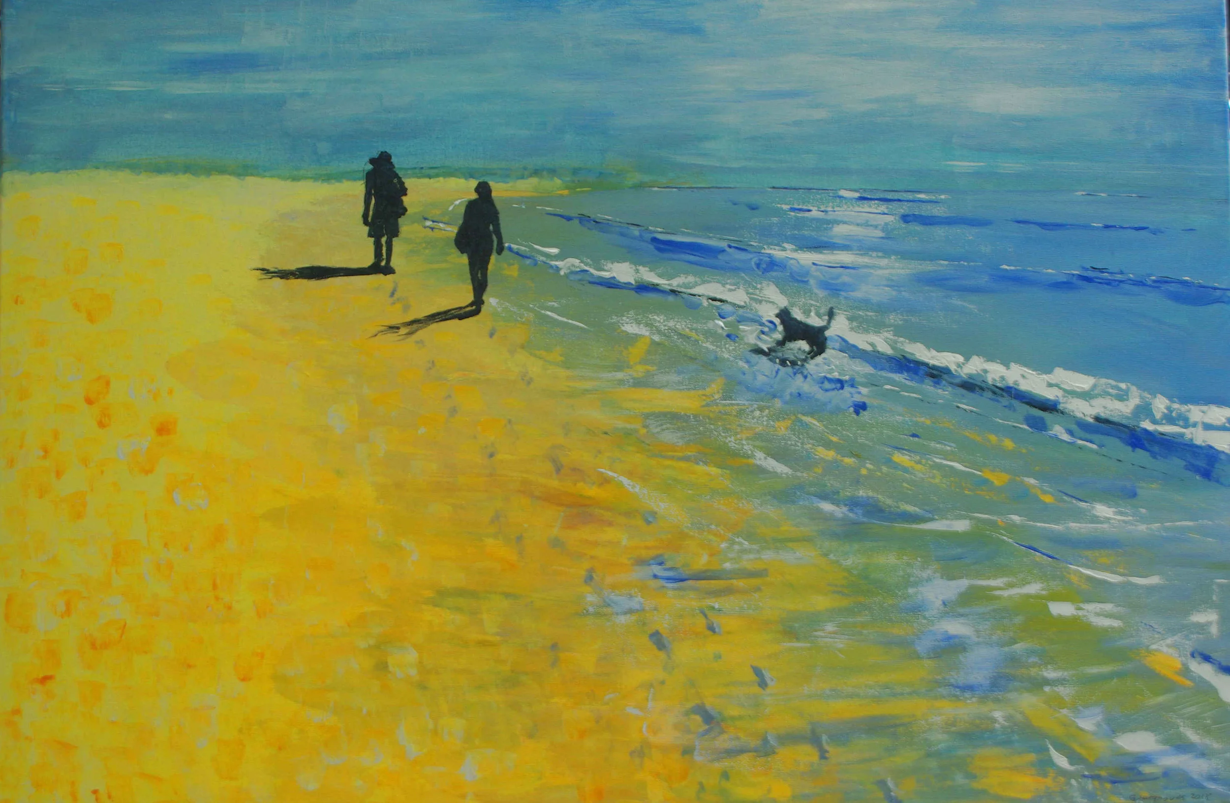 Beachwalkers and Dog