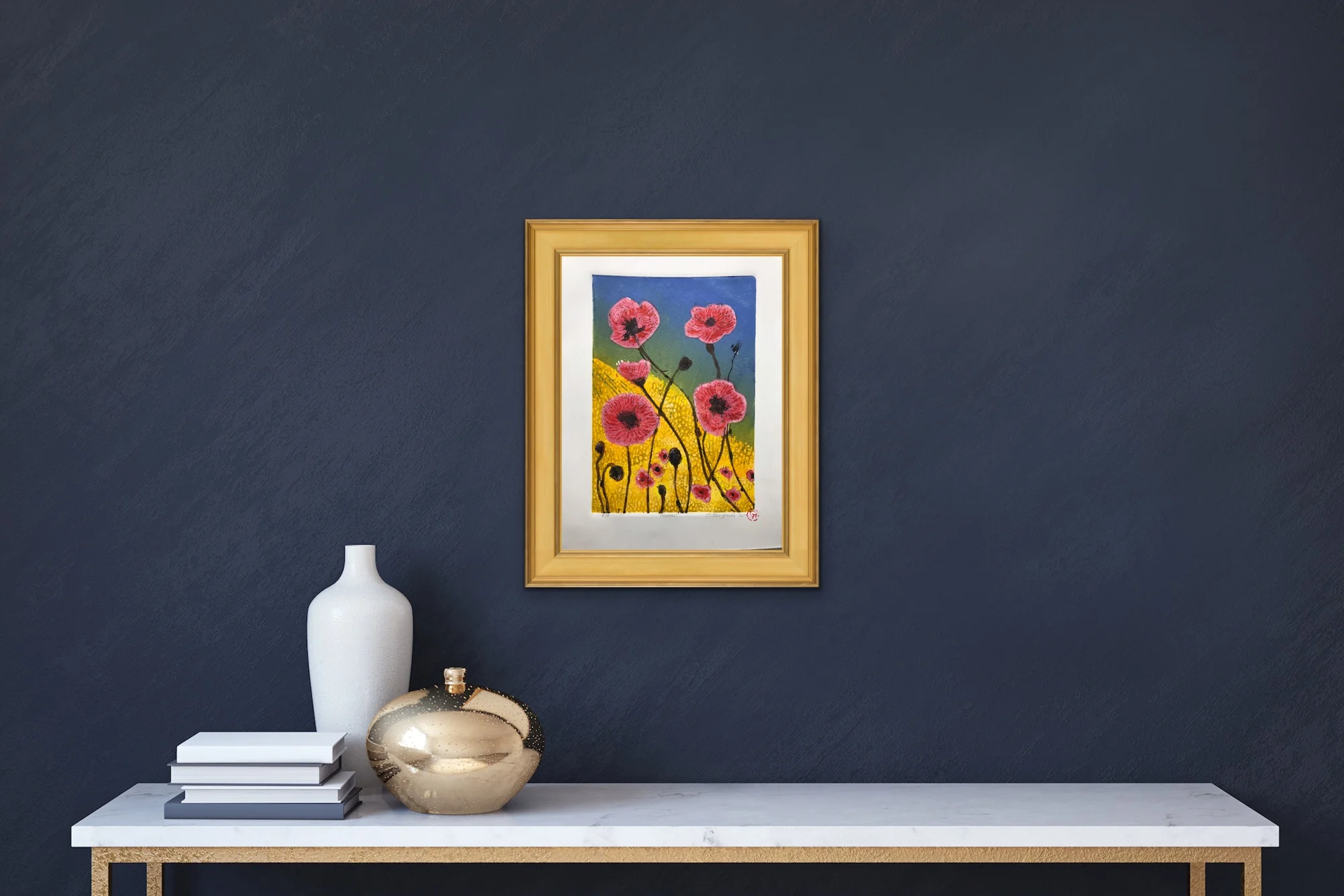 poppies in artview frame.JPG