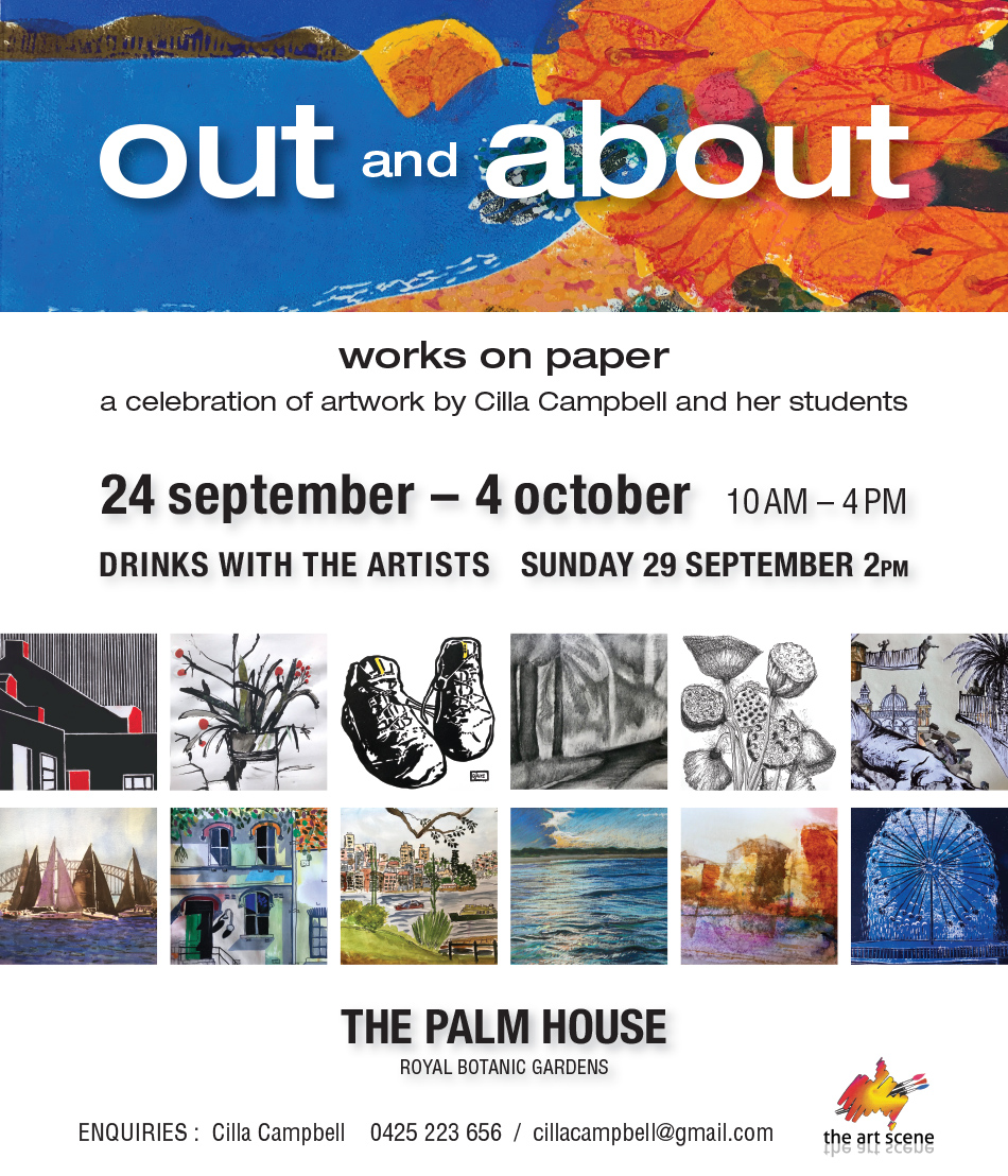 My reduction linocut “ Bouagainvillea Parramatta River” was chosen for the image on the exhibition poster.