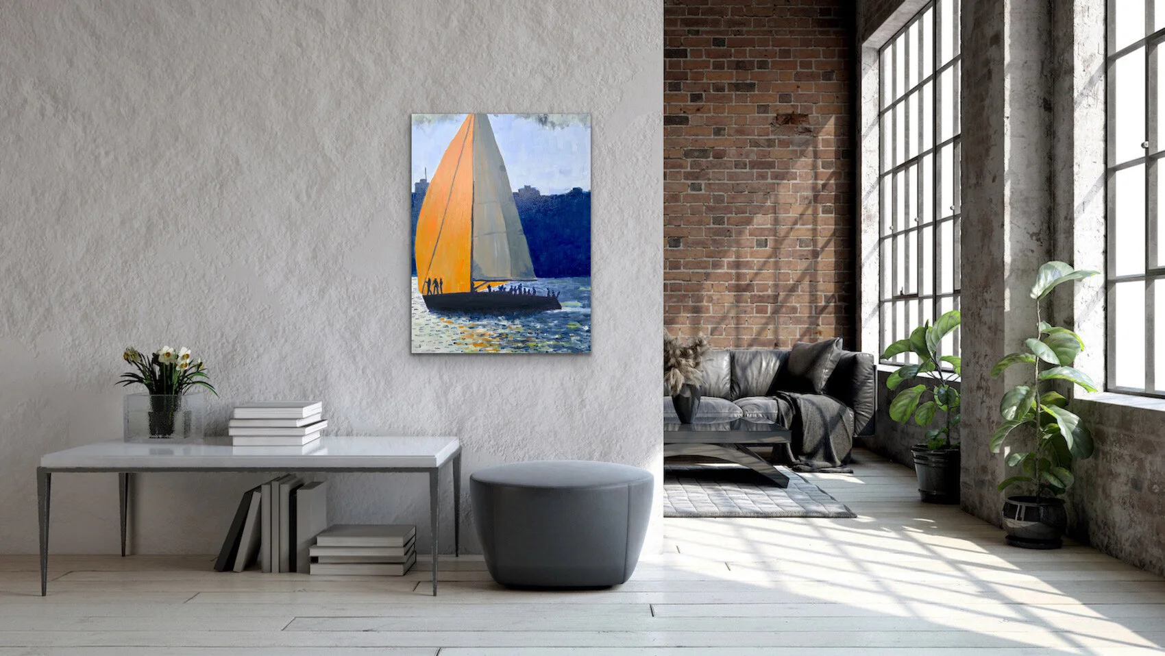 Orange Spinnaker Silhouette-WallAppl.JPG