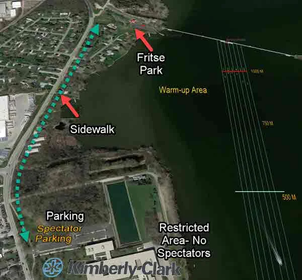Walk from Kimberly-Clark Parking to the regatta site