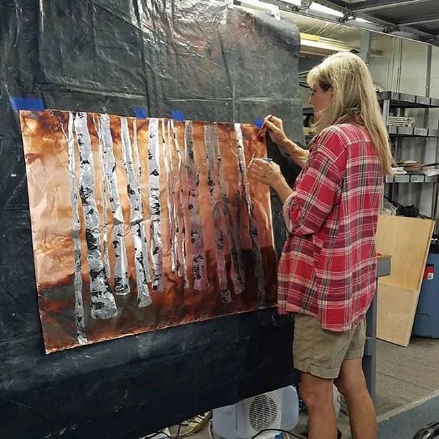 April Bower is finishing this beautiful piece for our gallery.  It should arrive before the Art in Kayenta Festival which begins October 12.