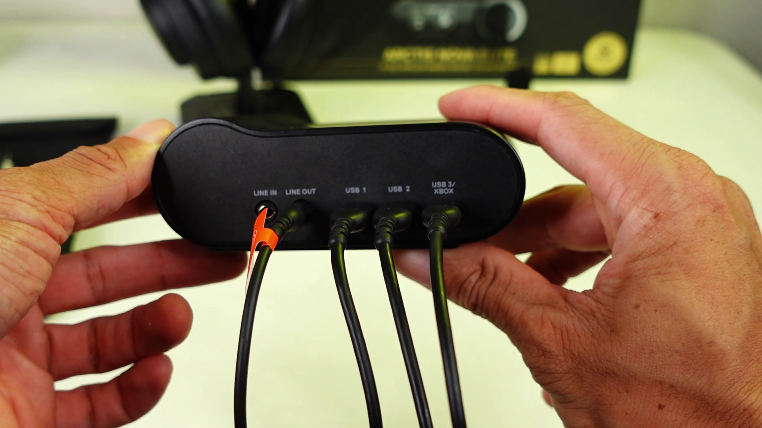 gamehub with cables coming out