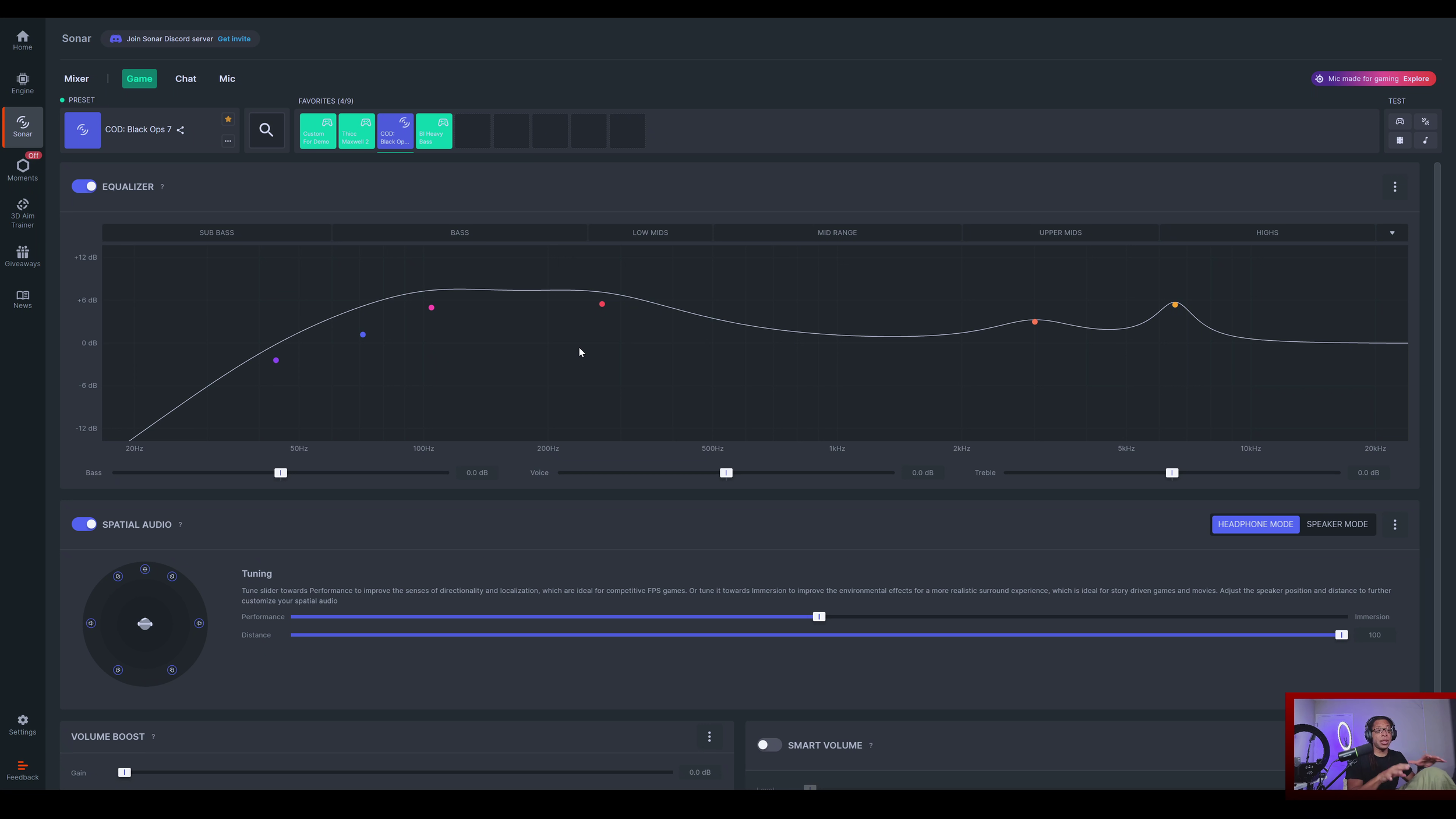 SteelSeries Sonar preset EQ