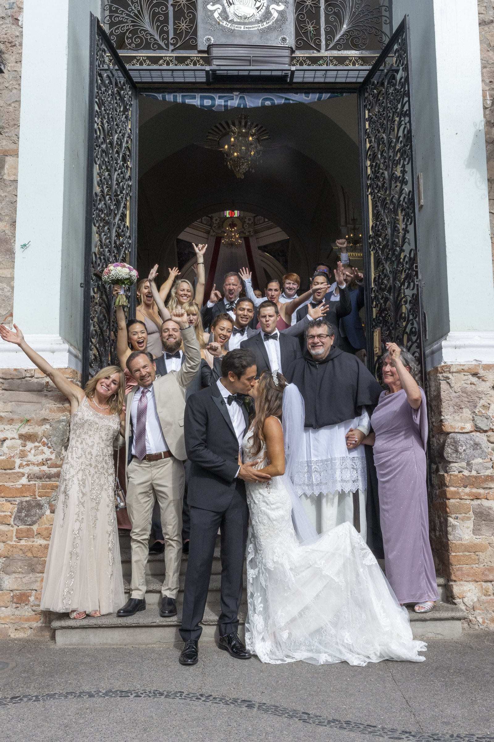 A couple celebrating their nuptials in Mexico