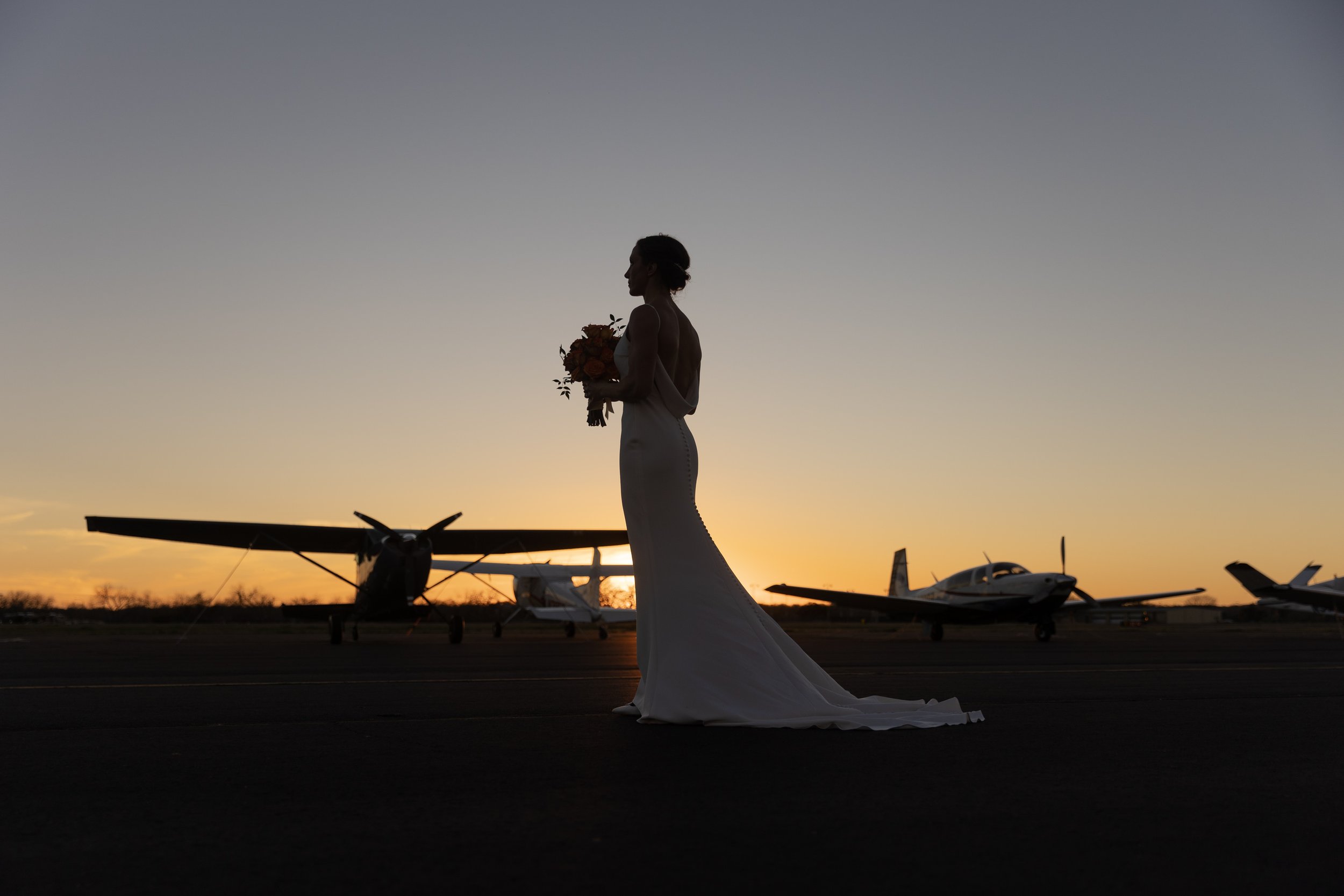 texas bride with plane