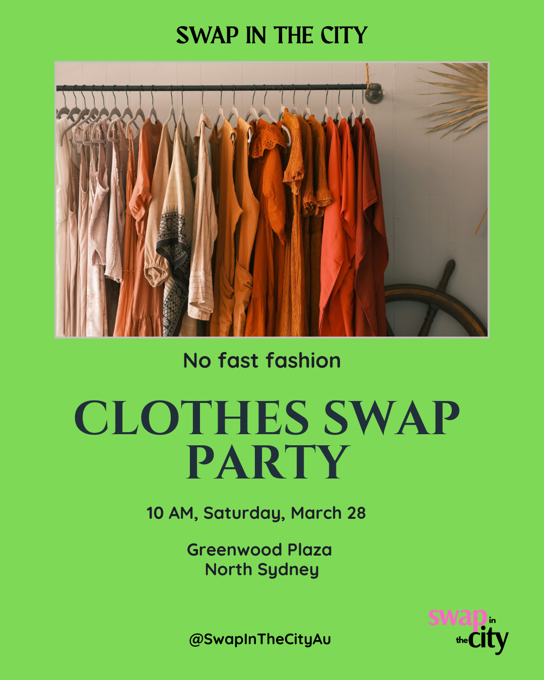 Clothes swap Sydney, swap in the city, Sydney clothes swap, clothing swap, fashion exchange, sustainable fashion, clothes swap style, circular fashion, eco fashion 1