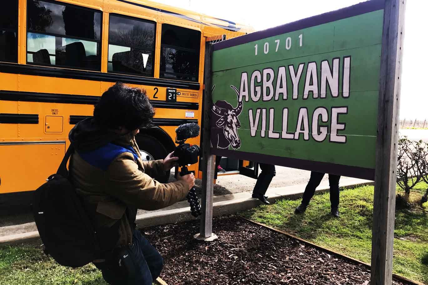  Long Distance producer Patrick Epino filming at Paulo Agbayani Village in Delano, California. 