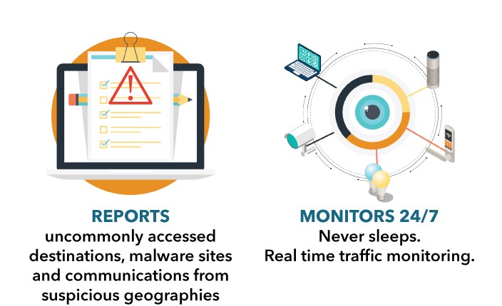 Sumos monitors 24/7 and reports vulnerabilities.