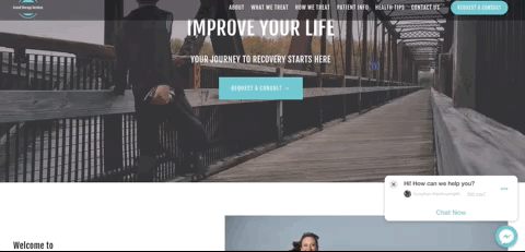 Gif: Live chat integration using Facebook Messenger plugin