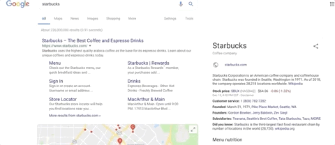 Gif: Starbucks Google search results