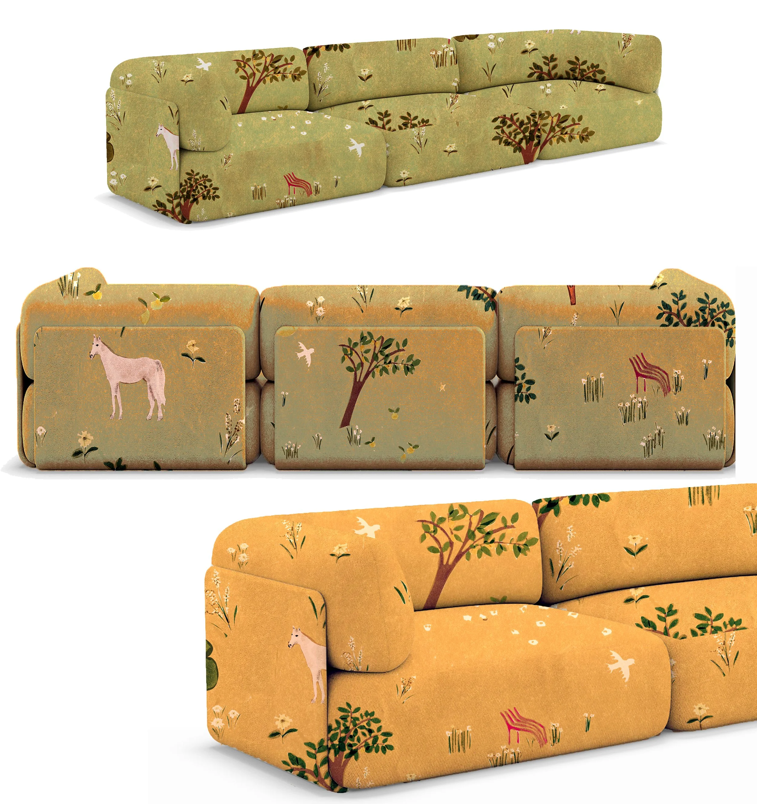 Illustrated sofa by Alja Horvat