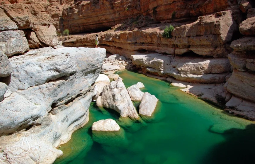 The wadi is full of water to explore by foot and then swim