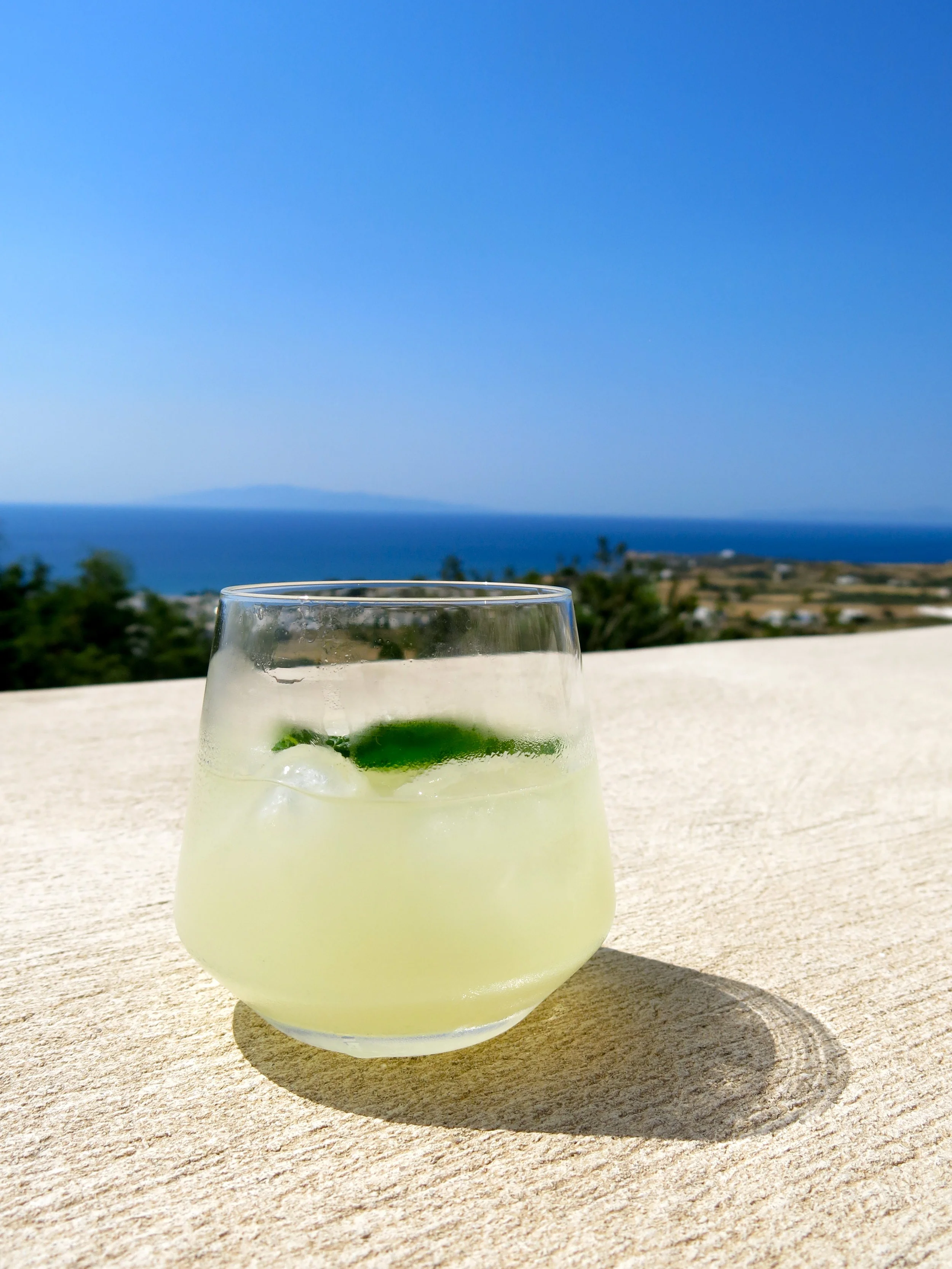 Sipping fresh homemade lemonade at Calme hotel