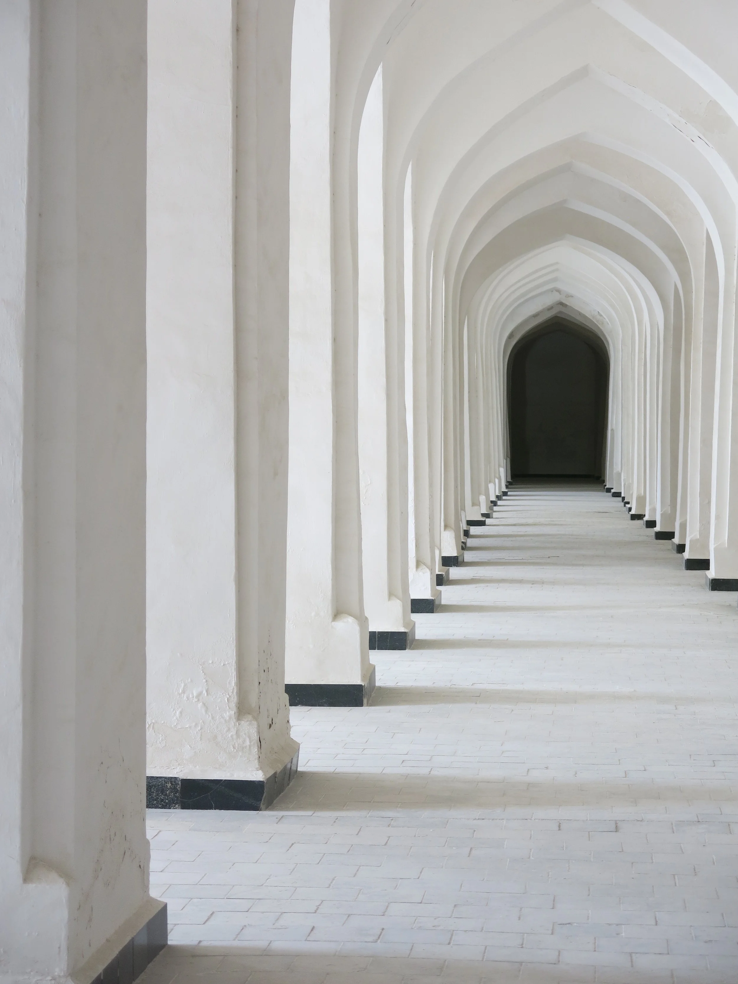 The galleries around the courtyard of the mosque