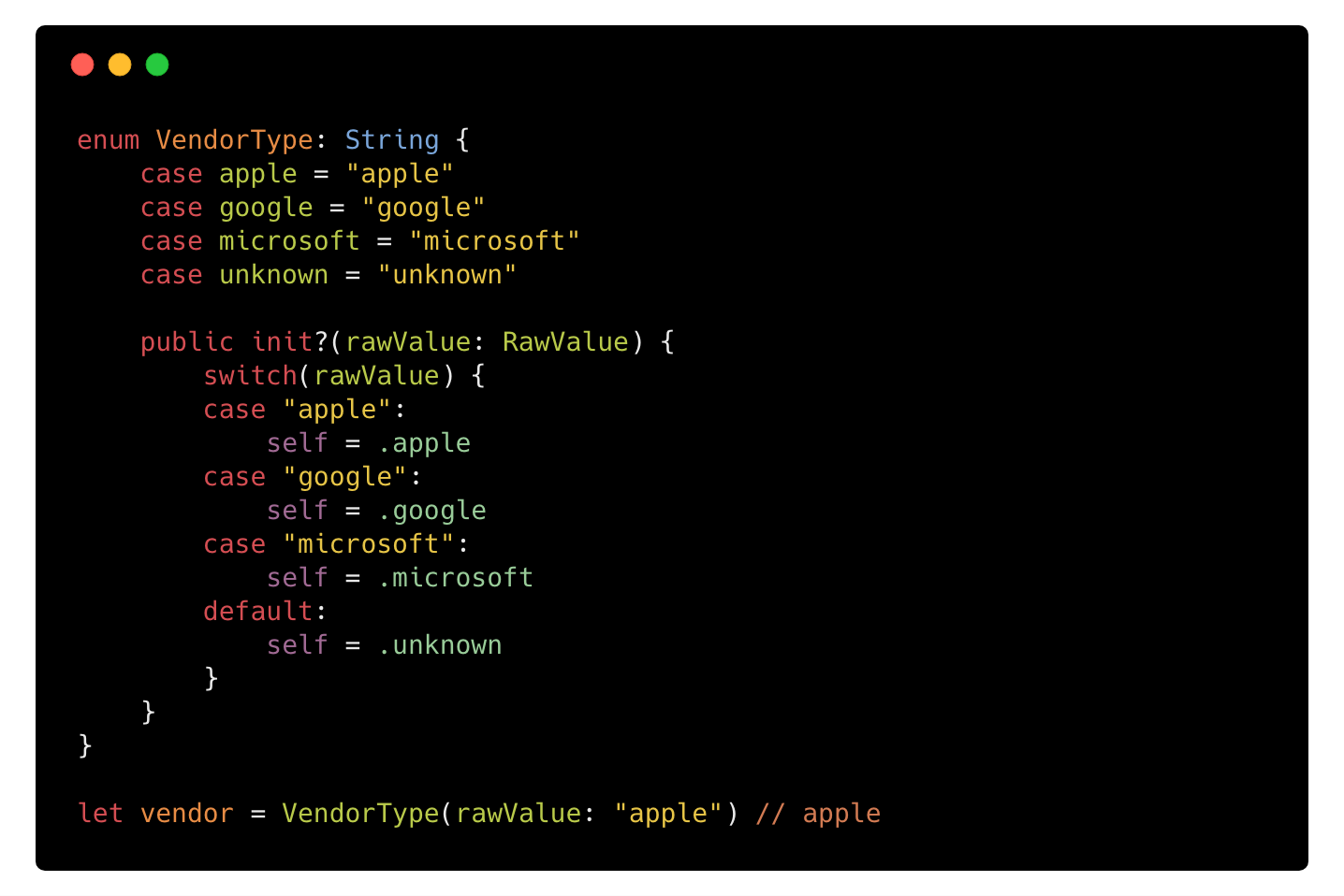 Creating a custom enum type