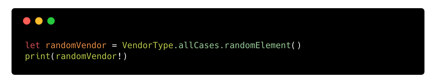 Accessing a random case from RandomElement