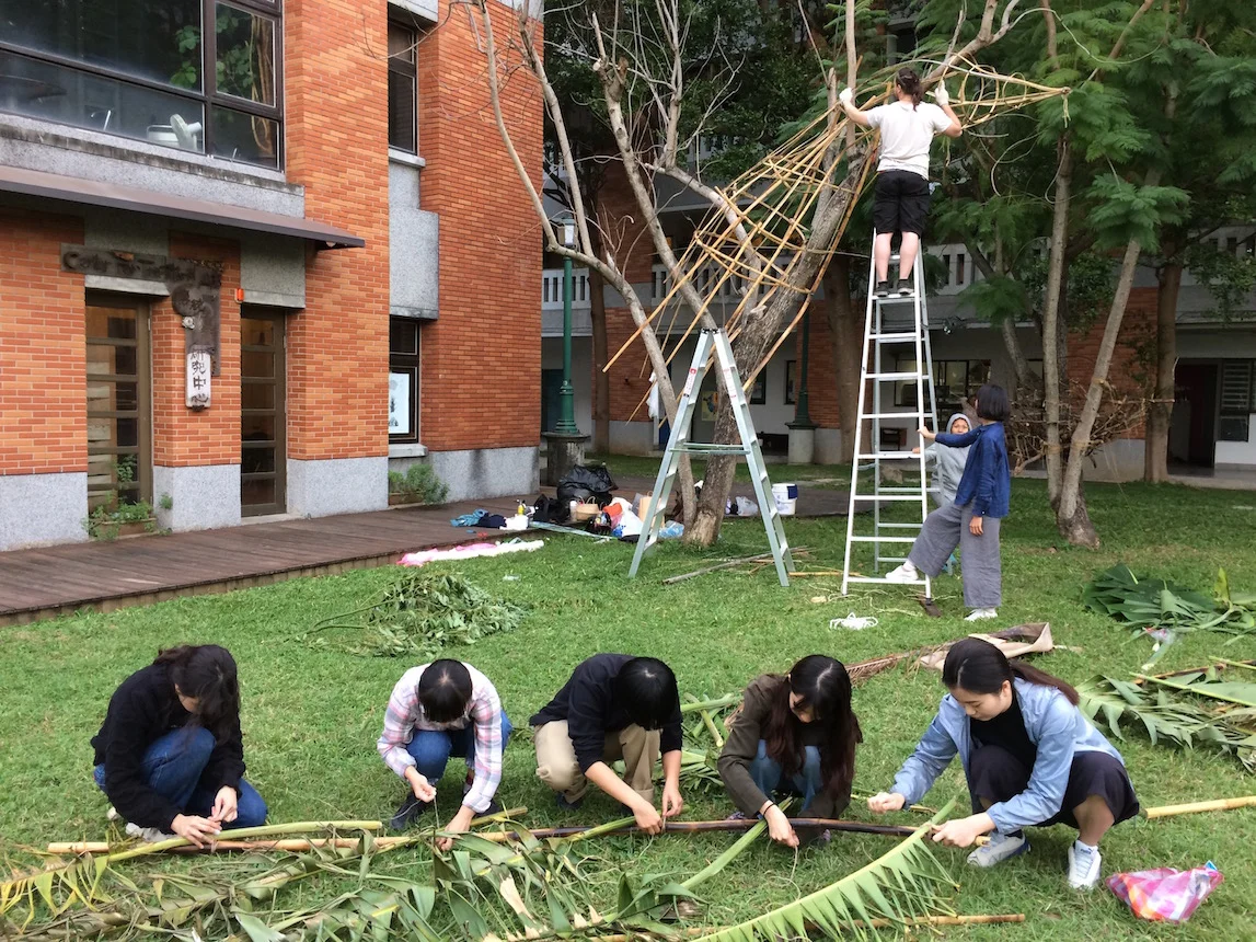 Students create a pair of sculptures inspired by two trees, one living and one dying