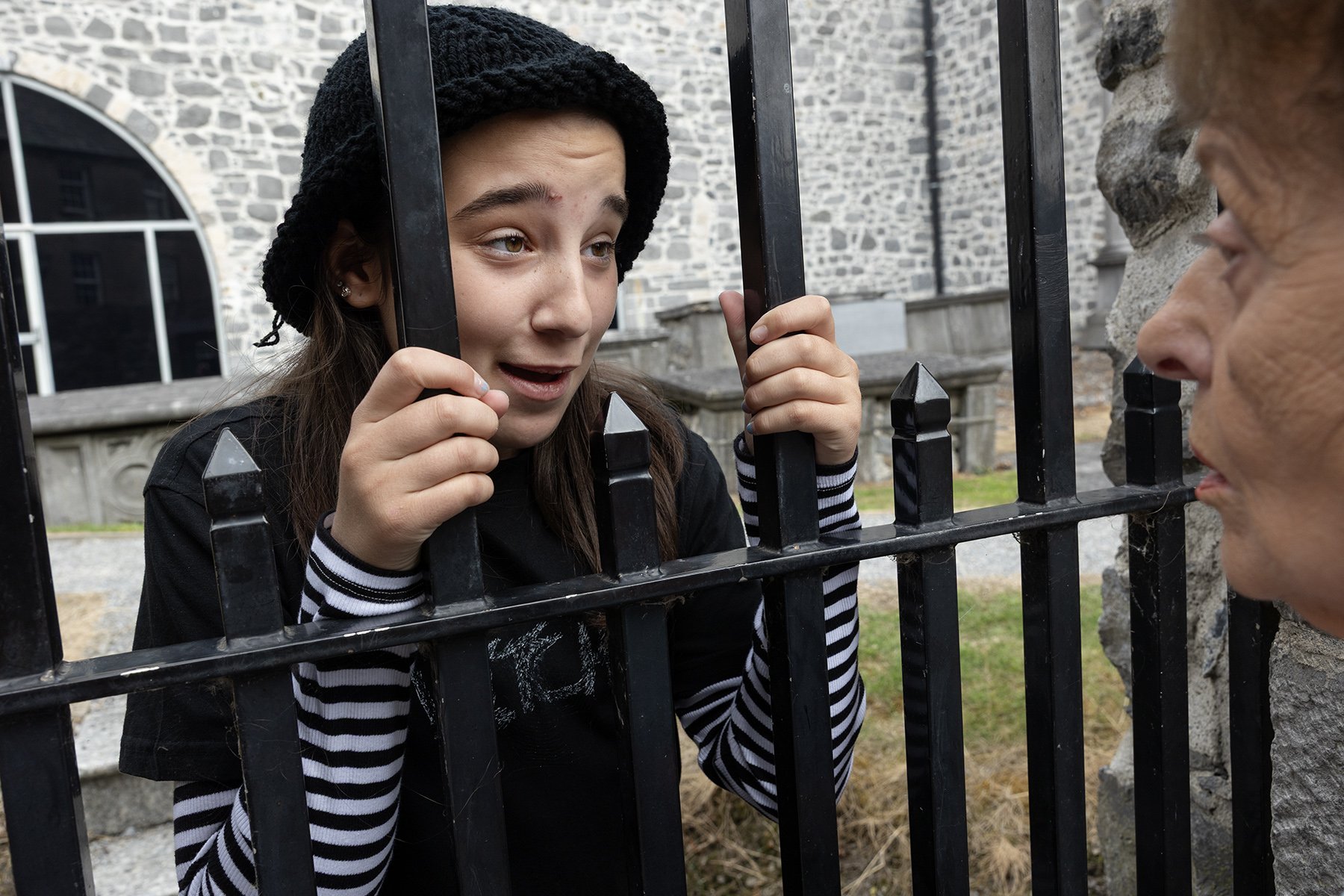 Juju Perche in The Words of Alice by Asylum Productions (with audience member Marina Boyd) pic by John D Kelly.jpeg