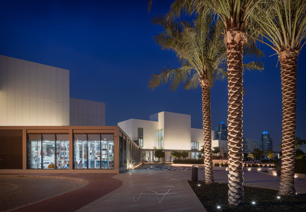 Jameel Arts Centre at dusk