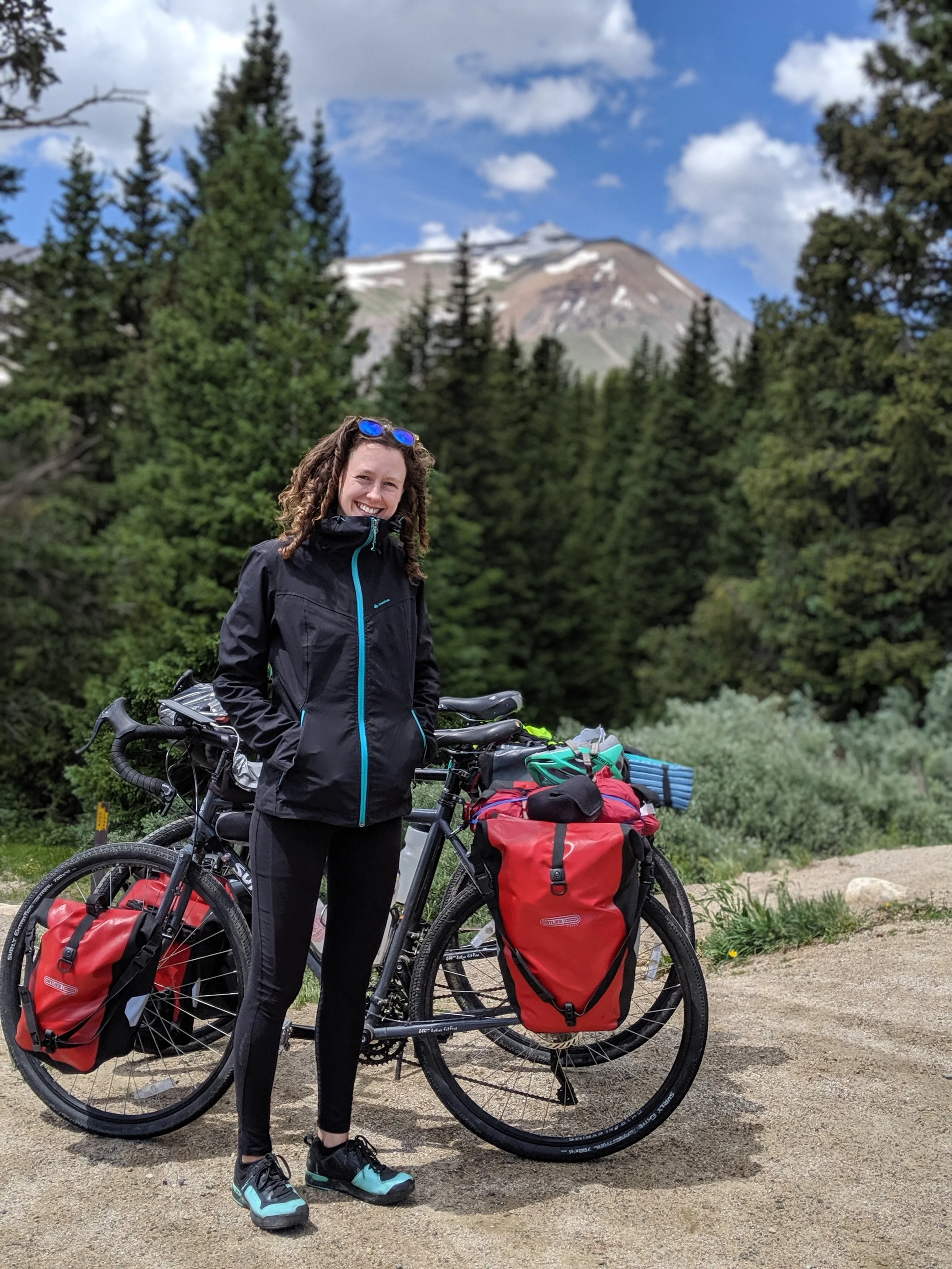 Amy, proud of her mountain