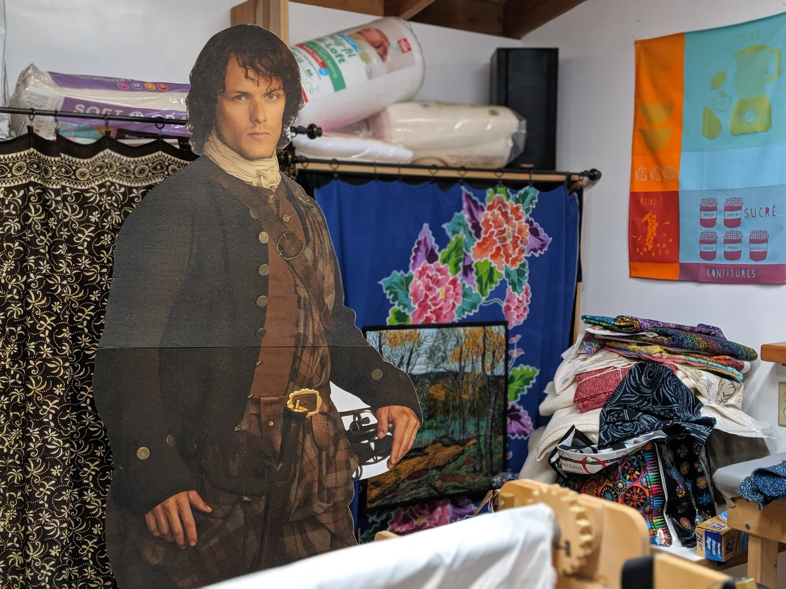 Outlander helping with the quilts