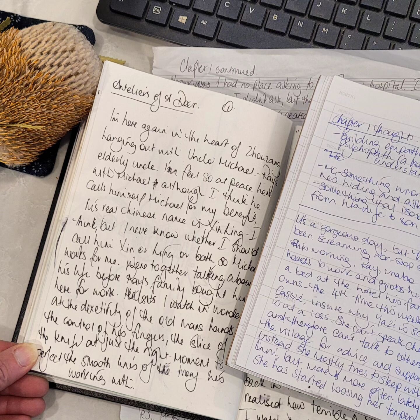 I have a problem - too many journals. 🤫
I almost don't know which one I'm working from anymore. I seem to start in one, finish in another, and then there's the random &quot;oh I need to write that down but my journal is at home&quot; grab a piece of