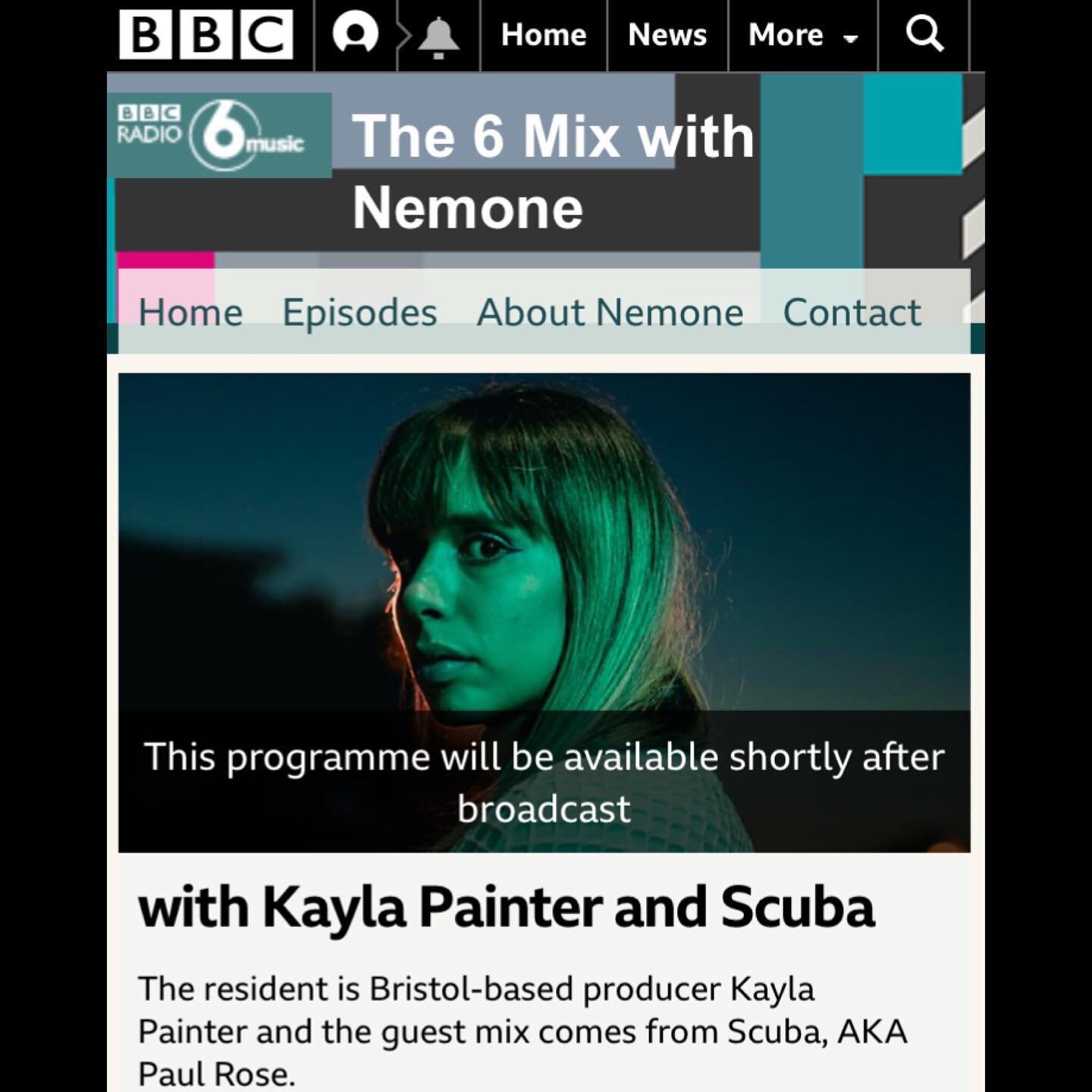 This Friday I&rsquo;ll be the resident artist on @bbc6music, on @nemonemetaxas &lsquo;s fantastic show 🤯 I.can&rsquo;t.wait! I love this show, and it&rsquo;s really incredible to be involved - not just via one of my tracks being played, but for me t
