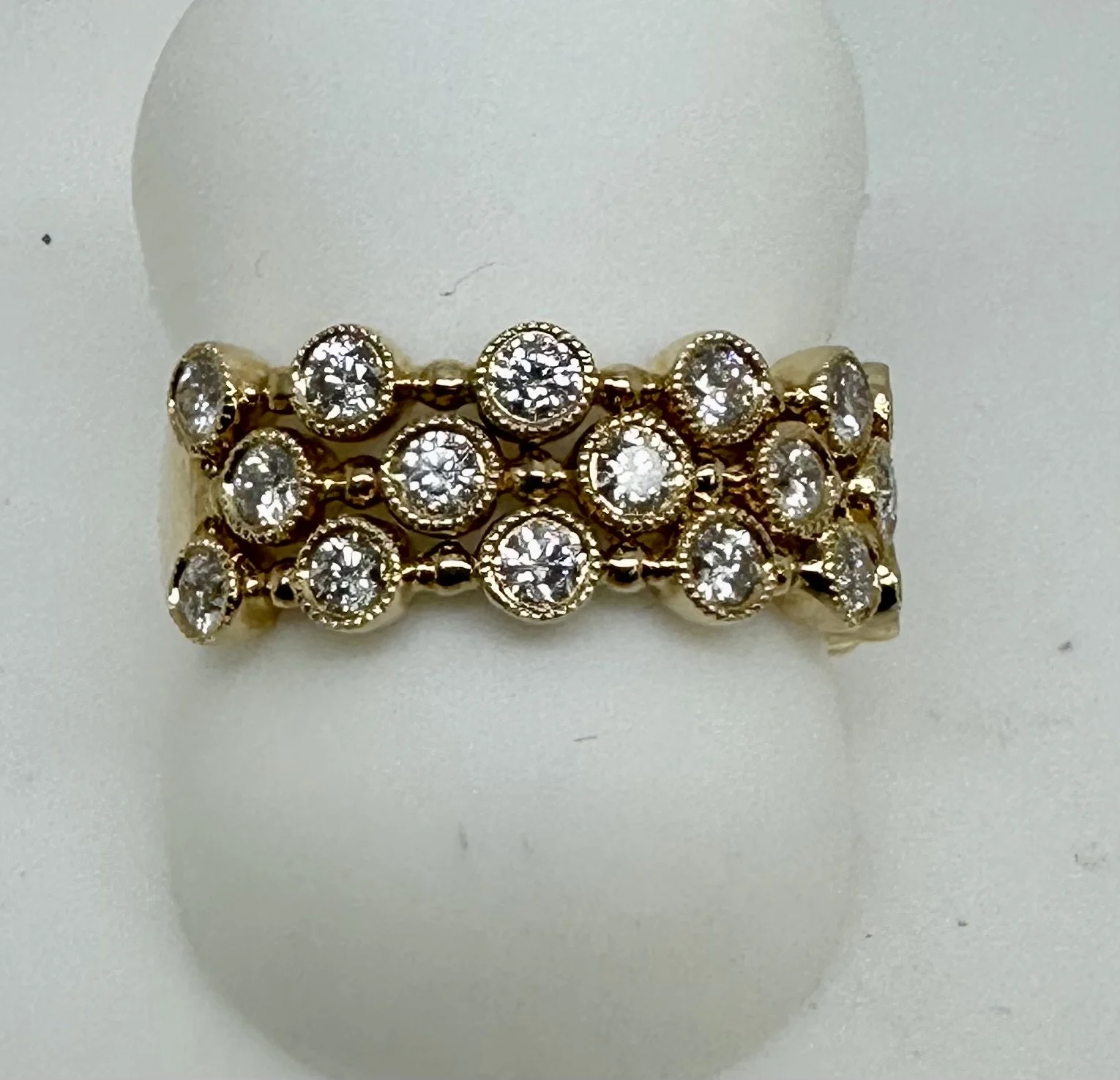 Bezel Set Diamond Wide Band