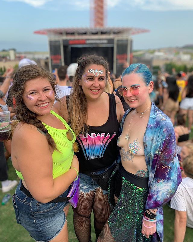 My girls @mustbemarissa and @alisha_dances for Austin&rsquo;s @odesza midsummer weekend. It was a magical show and so lovely to get to bond with the rave fam. It&rsquo;s amazing how many shows we&rsquo;ve gone to together, we&rsquo;ve done everything