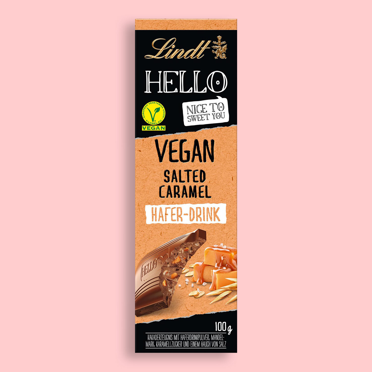  Lindt Vegan Salted Caramel Bar 100g 
