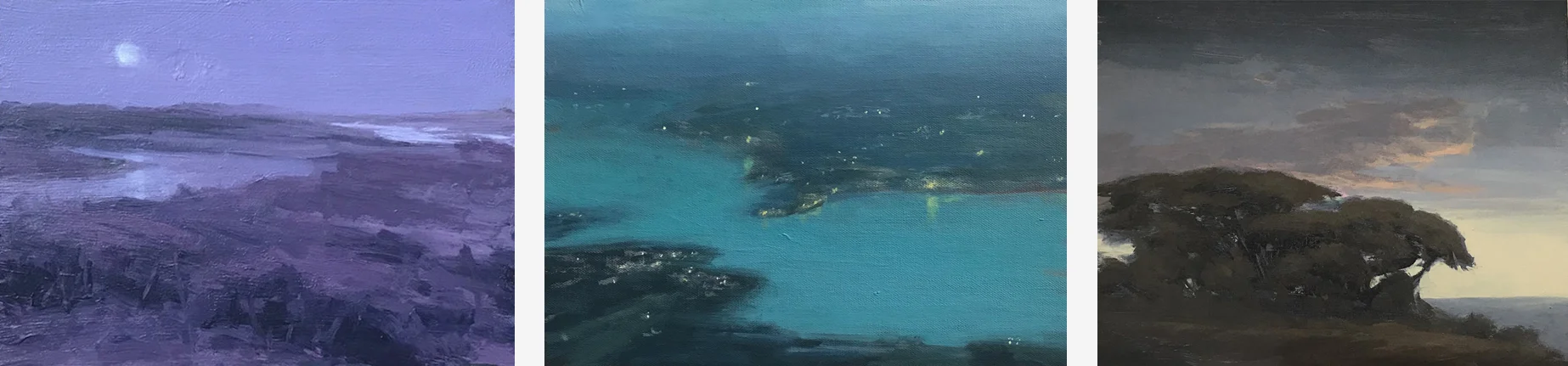 The three paintings discussed in episode 1. Listed in order from left to right.