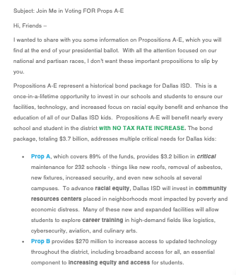 Sample Email - to Friends