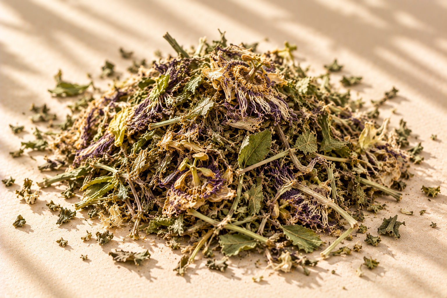 Sunlit Dried Passionflower Herb Pile.png