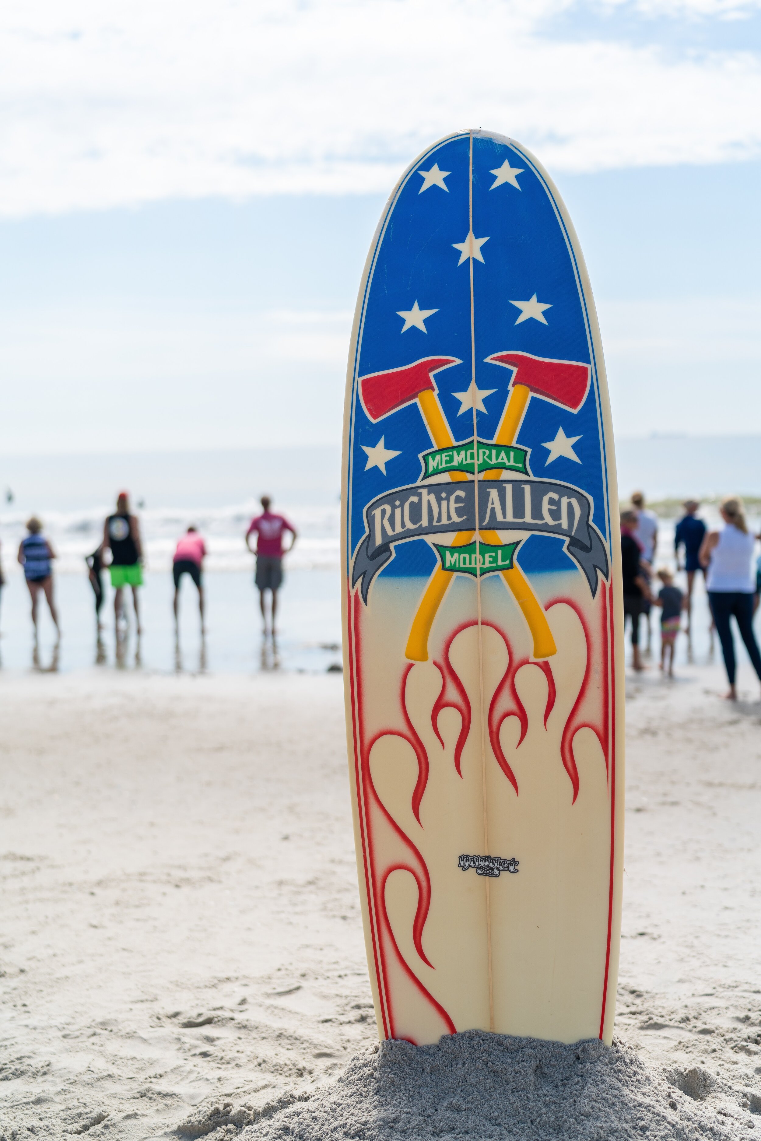   Richie's friends and family have designed a surfboard in his memory.  