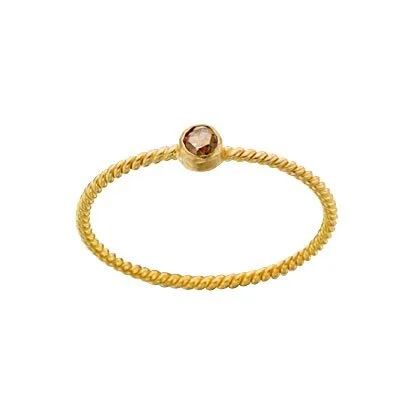 Dainty Champagne Diamond Ring