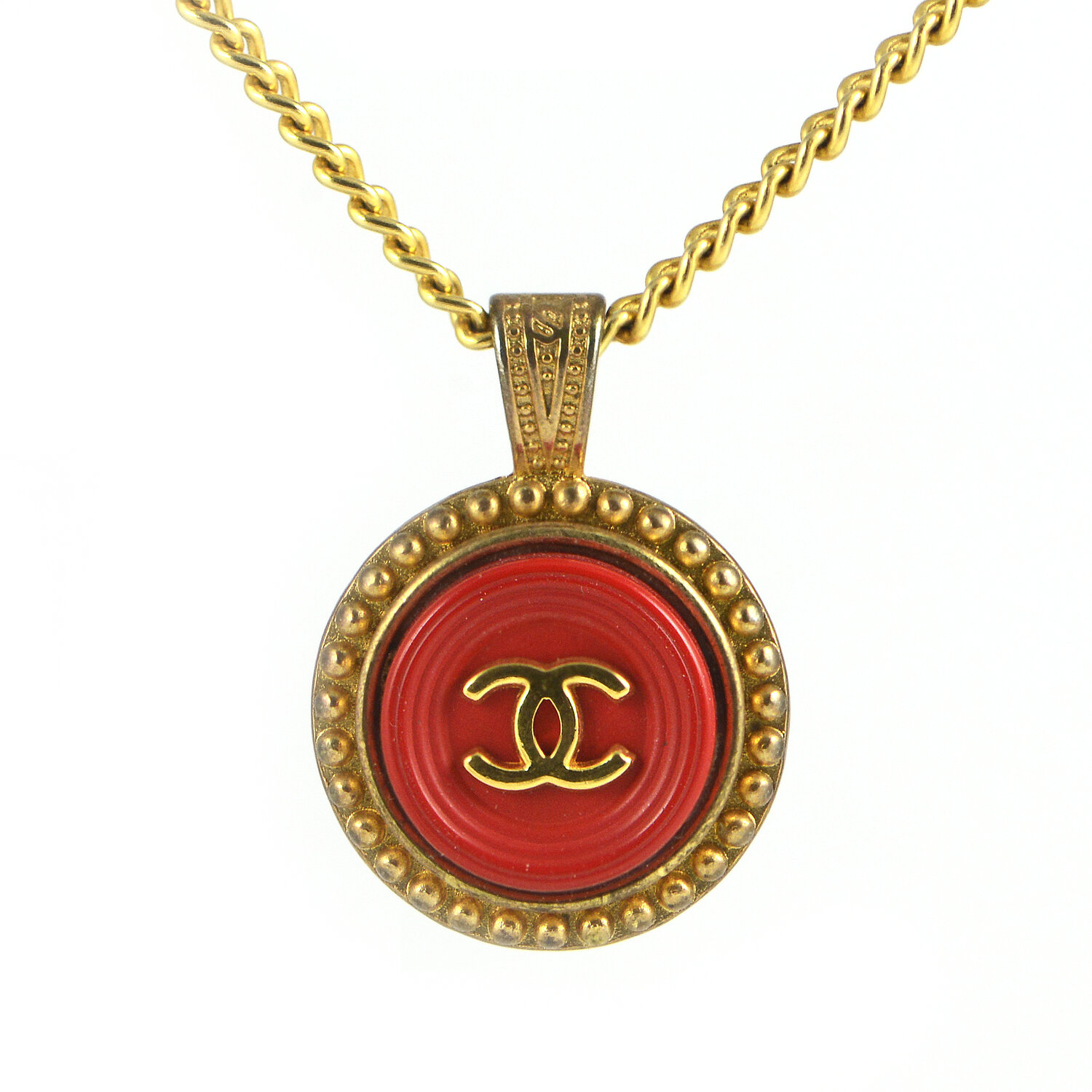 authentic chanel logo necklace