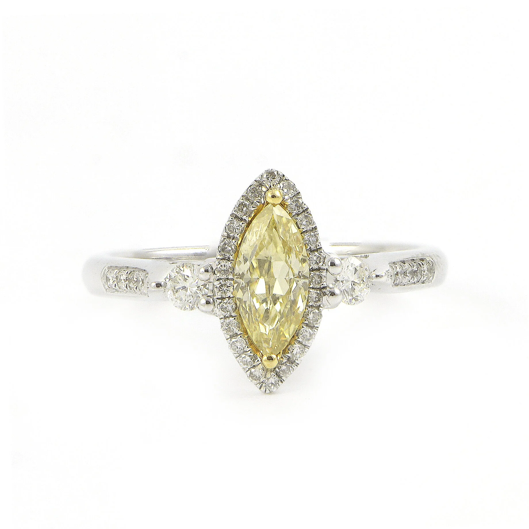 Three-Stone Halo Ring