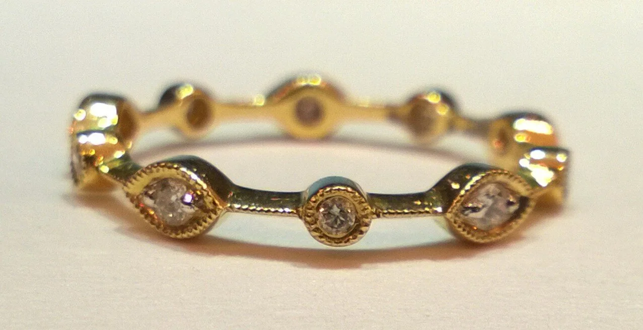 Alternating Marquise and Round Diamond Band
