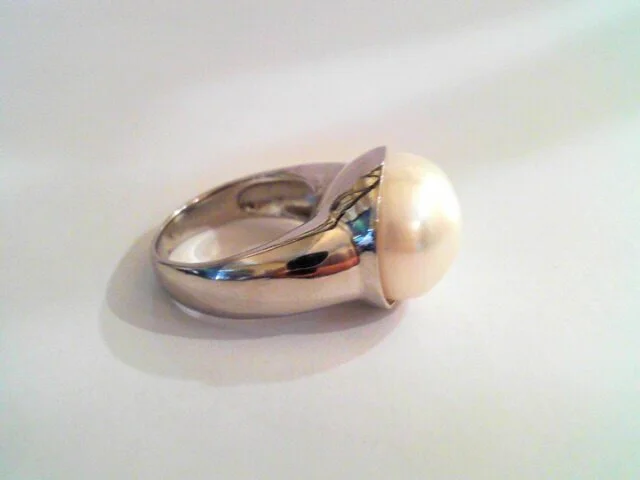 Bezel Set Pearl Ring