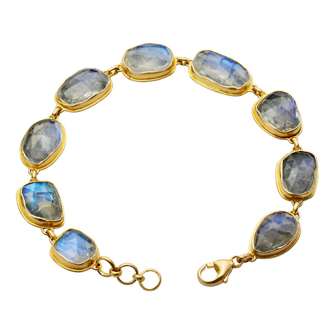 Blue Moonstone Link Bracelet