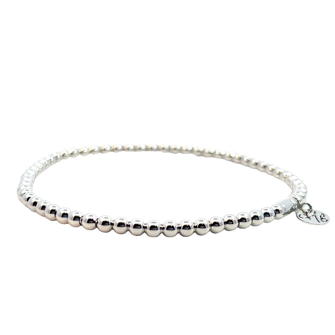 White Gold Beaded Bracelet
