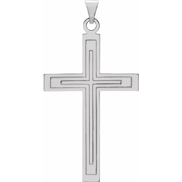 Radiating Silver Cross Pendamt