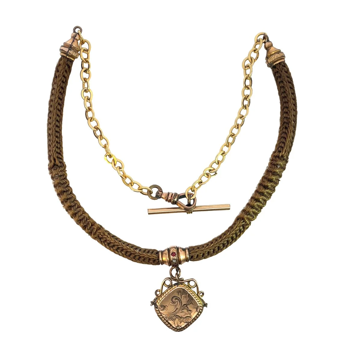 Victorian hair necklace and locket